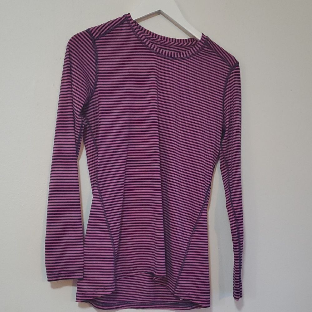 Med Couture Purple Striped Long Sleeve Top